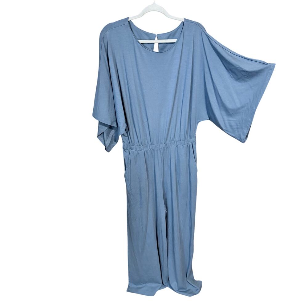 Garnet hill slate blue romper jumpsuit one piece kimono sleeve medium Ukraine